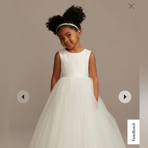 David's Bridal ball gown flower girl dress with heart cutout